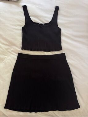 Reformation Black Ribbed Set